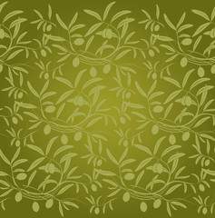 olive. Decorative olive branch. For label, pack. Olive pattern.