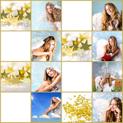 Weihnachts-Collage: Geschenkanhänger Engel