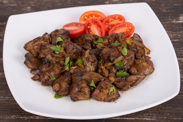 Chicken liver stir fry
