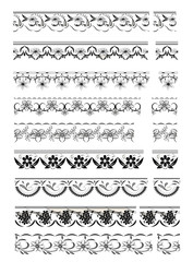 Set of lace trims on a white background.