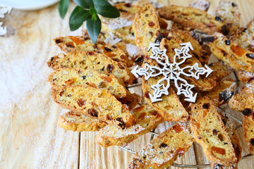 cookies with raisins and dried apricots, biscotti