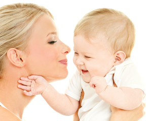 happy mother with baby