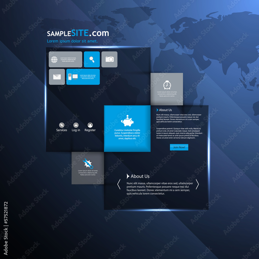 Poster vector abstract website template design