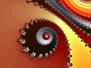 Graceful fractal spiral on a colored background