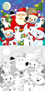 The coloring christmas page