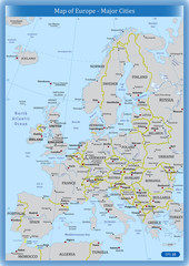 Map of Europe - Major Cities