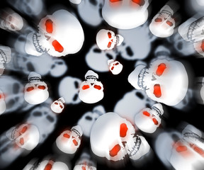 Scary Skulls Halloween Backdrop