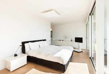Fototapeta na wymiar Modern villa, interior, view from the bedroom