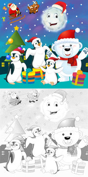 The coloring christmas page