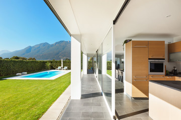 Modern villa, interior, beautiful kitchen