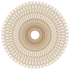 Decorative gold flower with vintage round patterns.