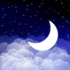 Obraz na płótnie Canvas Night sky with shiny Moon