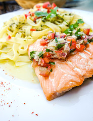 pasta and smoked salmon