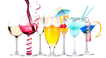 different images of alcohol isolated