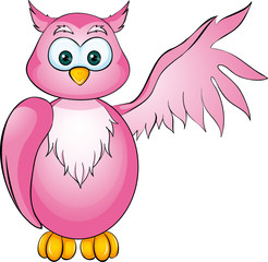 winkende rosa Eule