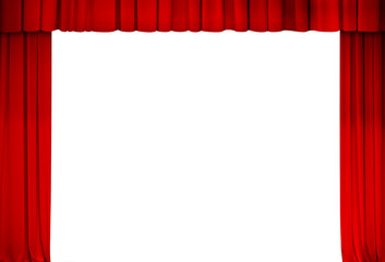 theatre red curtain frame isolate