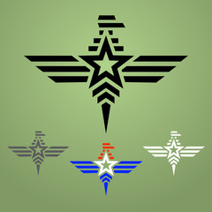 Military style eagle emblem set