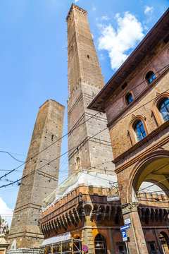 due torri, towers - town symbol of Bologna, Italy
