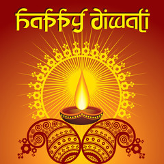 Illustration of diwali greeting background