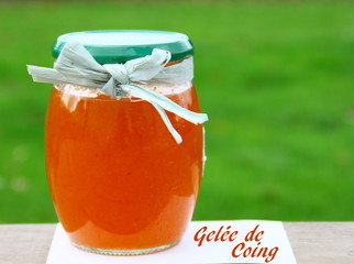 pot de gelée de coing, texte