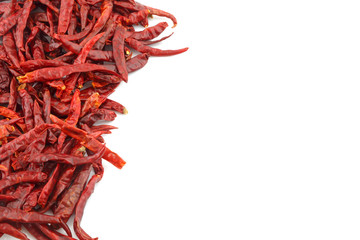 Fototapeta premium Dried red chili isolated on white background