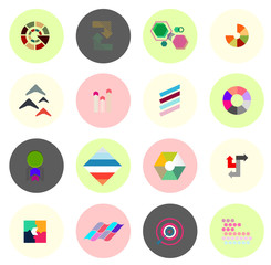 Set of business infographics, icons, shapes