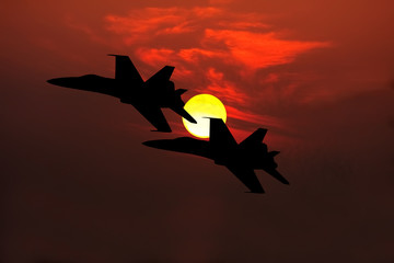 fighter jets silhouette - 57532809