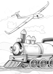 Machines - artistic coloring page - cartoon style