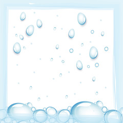 Water Drops - On White Background - Vector Illustration