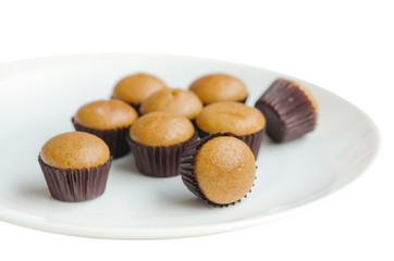 banana muffins on dish