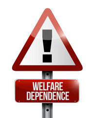welfare dependency road sign illustration design