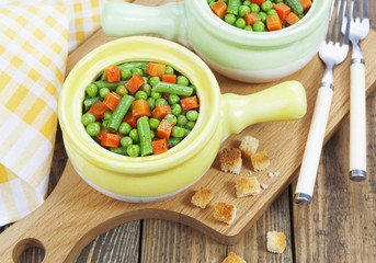 Steamed vegetables. Vegetarian dish