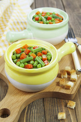 Steamed vegetables. Vegetarian dish