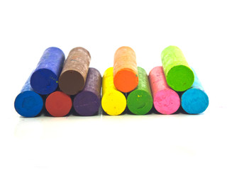 Fototapeta na wymiar Oil crayons isolated