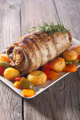 rolled pork with vegetables 