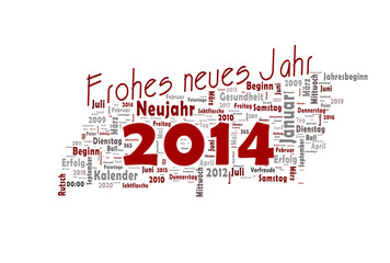 Obraz premium Frohes neues Jahr 2014