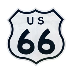 Papier Peint photo autocollant Route 66 Grand signe de la route 66 sur la clôture de la maison de l& 39 Arizona