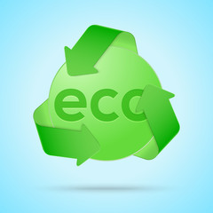 Abstract origami template.  Eco-friendly sign.