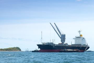 Large cargo ship.