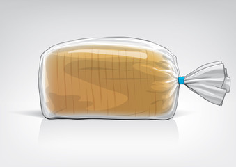 Transparent bag for new design bread package. Sketch style