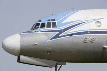 Fototapeta na wymiar Ilyushin plane IL - 18 side view
