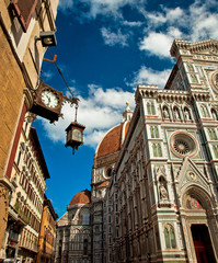 Florence. Wonderful sky colors in Piazza del Duomo - Firenze.