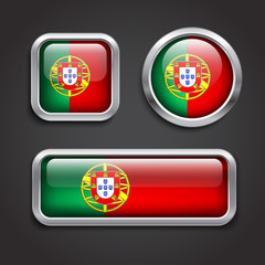 Portugal  flag glass buttons