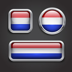 Holland flag glass buttons