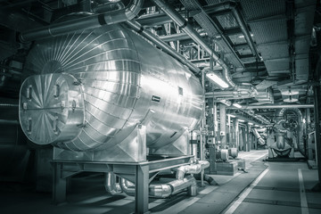 pipes in a modern thermal power station