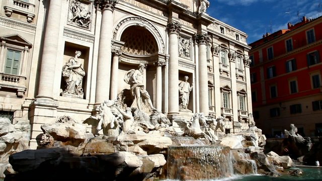 The famous Trevi Fountain in Rome, Italy