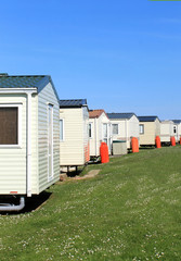 Fototapeta na wymiar Row of caravans in trailer park