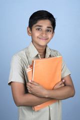 Handsome Indian toddler ready to go to school