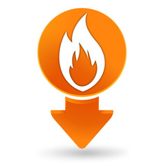 flamme sur signet orange