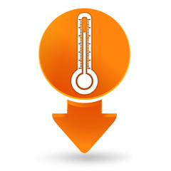 thermomètre sur signet orange